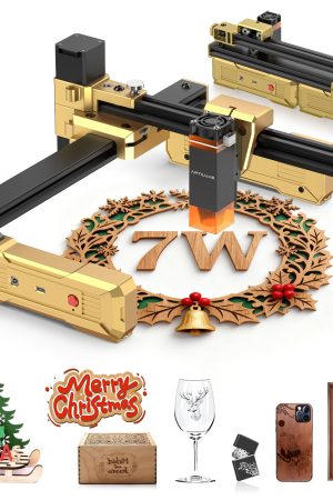 T1 Foldable Laser Engraver, 7000mW Portable Engraving Machine with 0.01mm Accuracy, 200x150mm Working Area for Wood, Leather, Acrylic, Coated Metal - Ideal for DIY & Small Business
