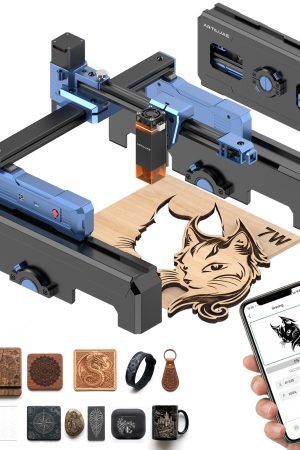 Artilume T1-P Laser Engraver 7000mW, APP Control, Foldable Design with Height Extension and Protective Enclosure, Portable Laser Cutter and Engraver Machine, 200x150mm Large Engraving Area